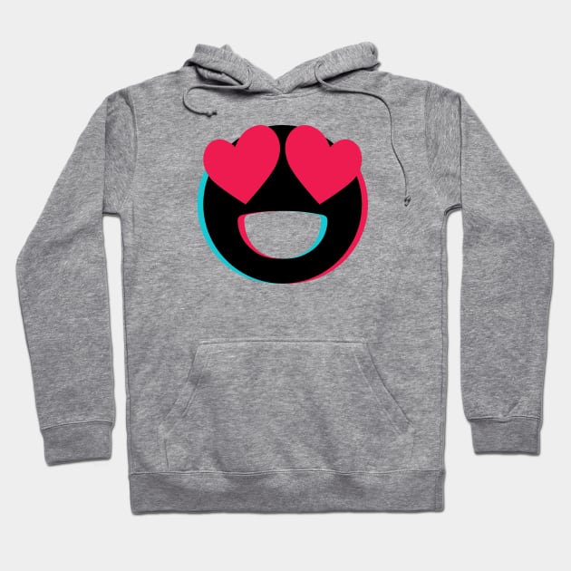 TikTok lovely eyes heart emoji smiley Black Hoodie by ThingyDilly